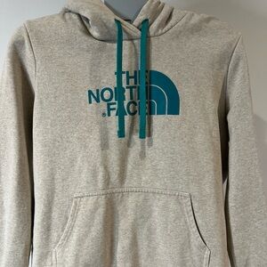The North Face Women’s Hoodie w/ Teal Logo measures size Small-no tag-see photo